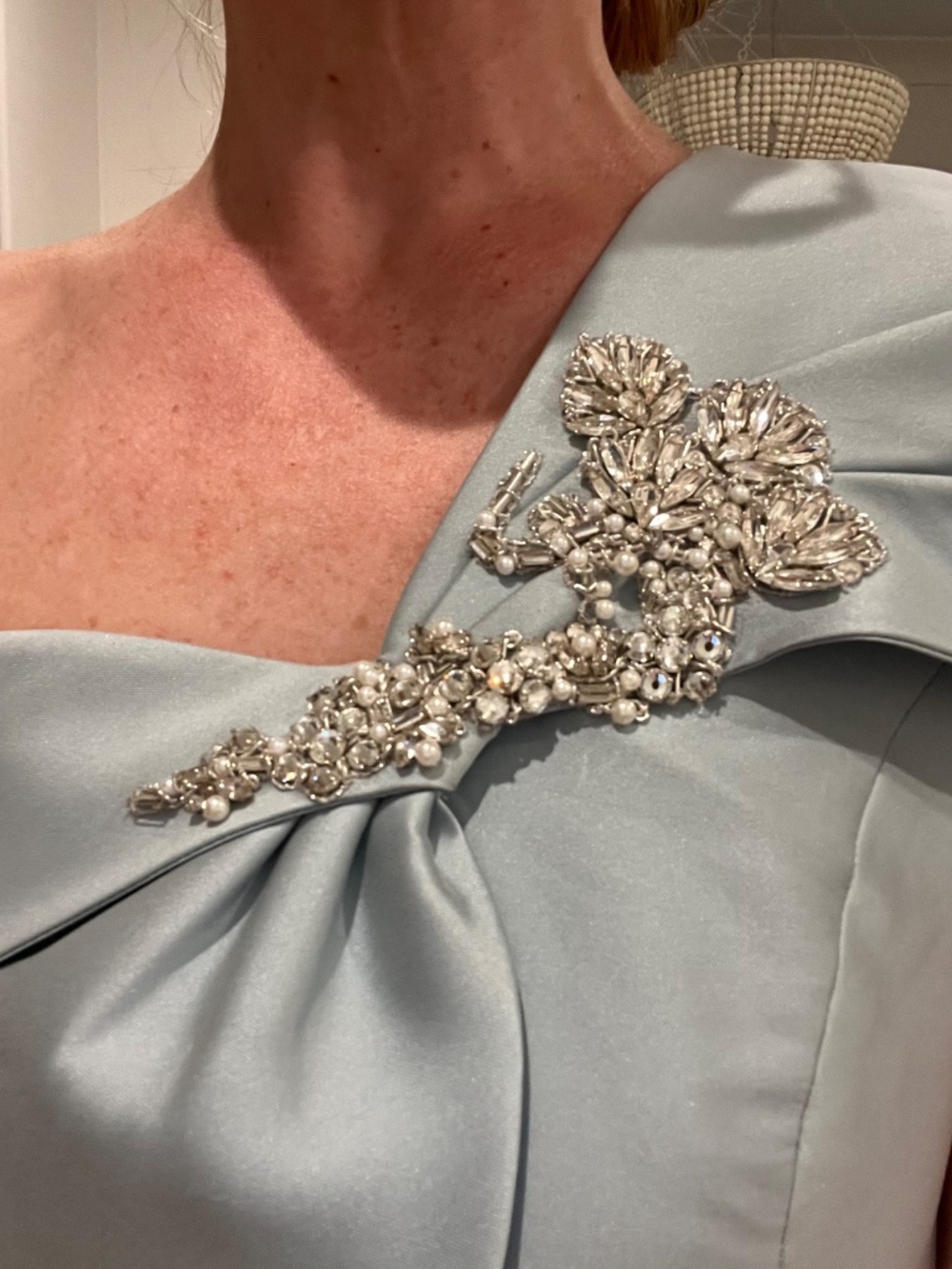 Sachin + Babi Ines Gown One-Shoulder Dress NWT in Powder Blue with Silver Detail - Picture 9 of 9